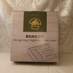 AVA Bamboo Storage bag organizer new open box 13x12x3.25